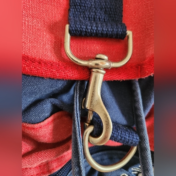 SOLD - Disney Backpack Blue/Red with Mickey, Duffy Duck and Goofy Embroided - Picture 9 of 14